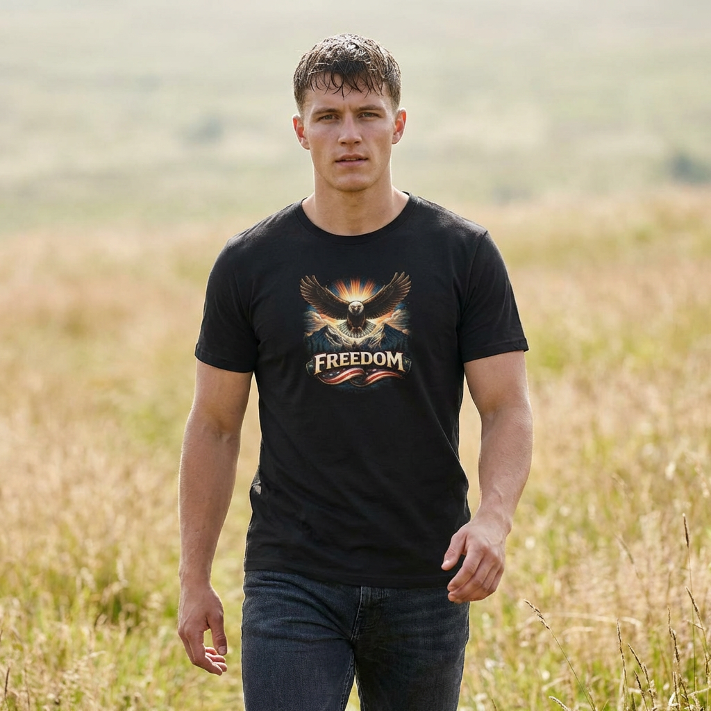 Freedom Eagle T-Shirt — Patriotic Bald Eagle Graphic Tee