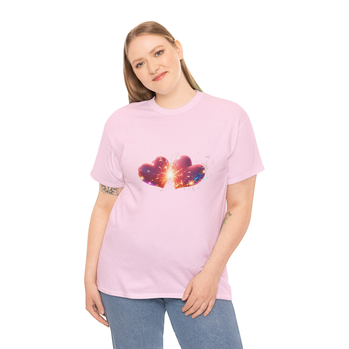 Brightly lit image of the Cosmic Heart T-Shirt highlighting its vibrant colors.
