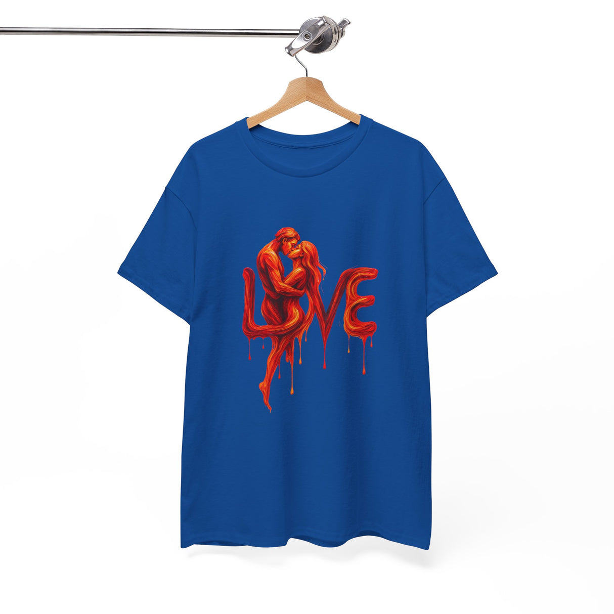 Close shot of Love Silhouette T-Shirt - Romantic Dripping Heart Design highlighting the artistic silhouette.