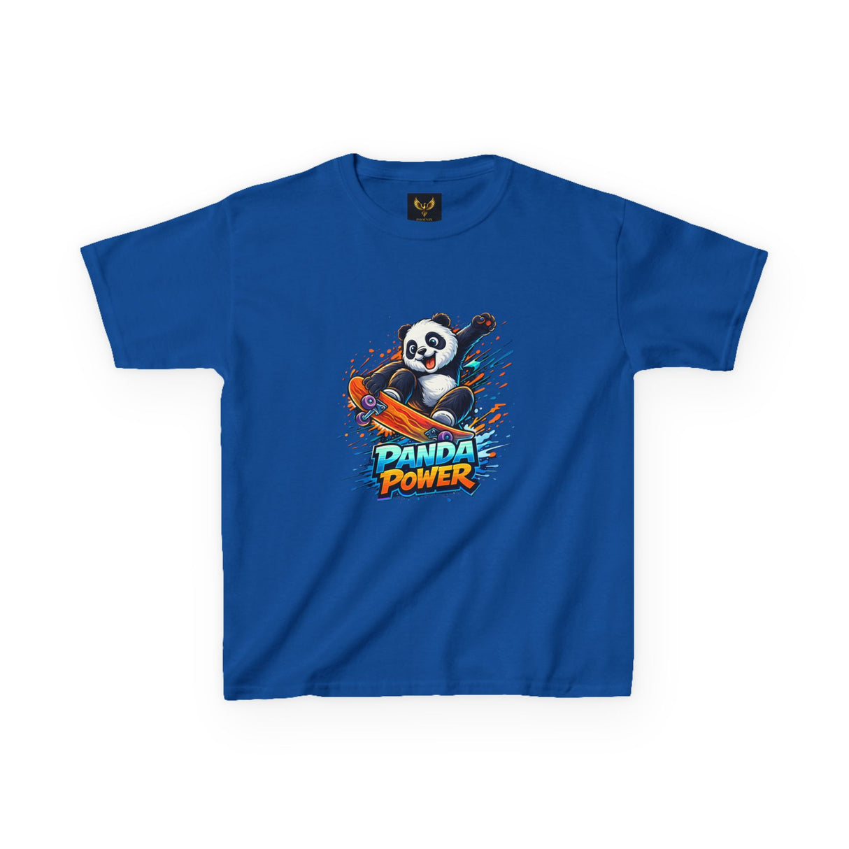 'Panda Power' Cartoon Skateboarding Panda Graphic — Kids Tee