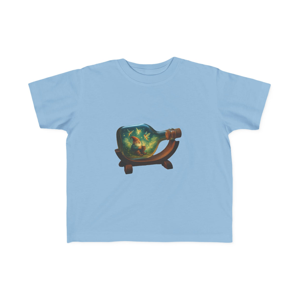 Whimsical Toddler Tee with Bottle Design displayed on a playful background, ideal for birthday and family gatherings.