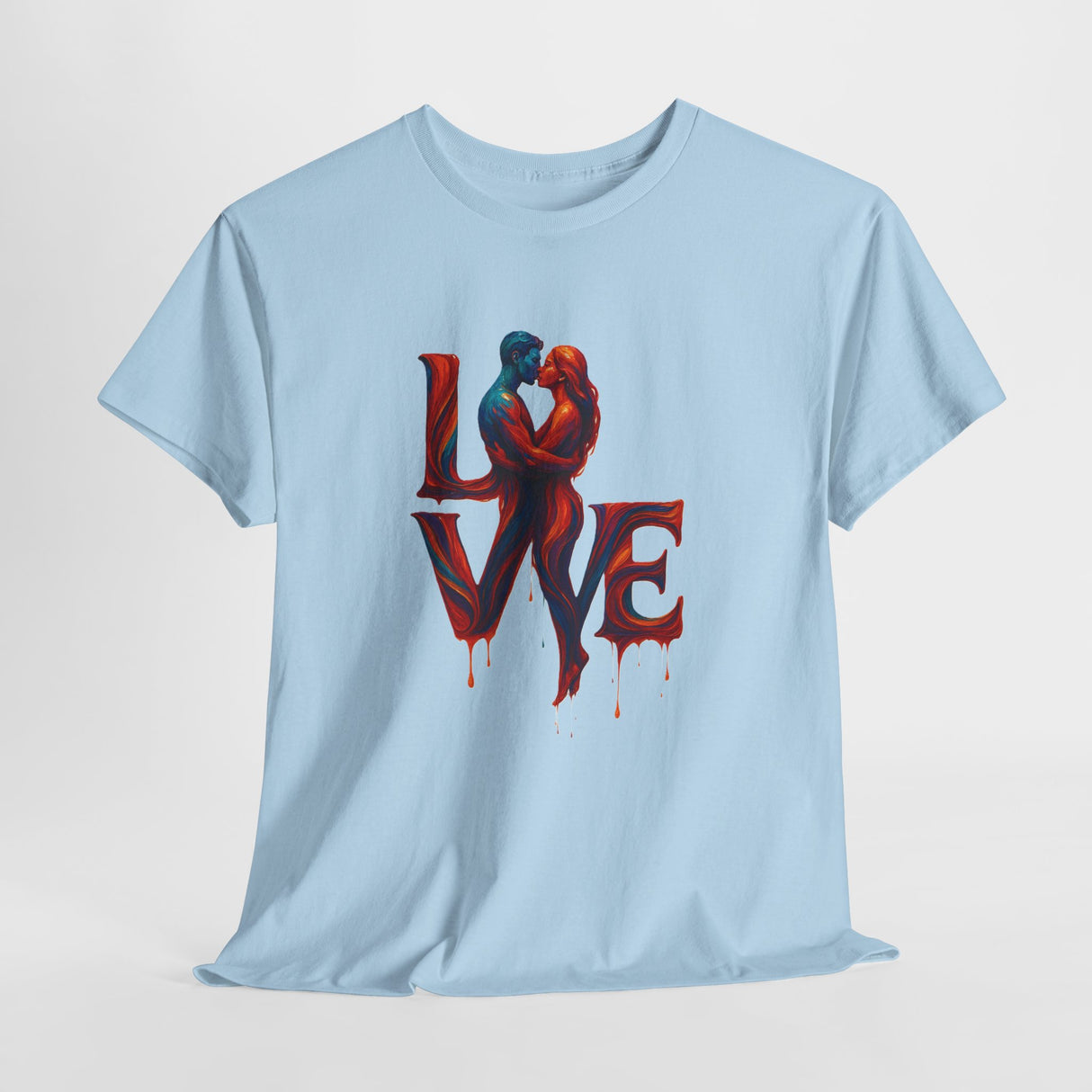 LOVE Couple Silhouette T-Shirt — Romantic Dripping Love Design designed for those who appreciate art and expression.
