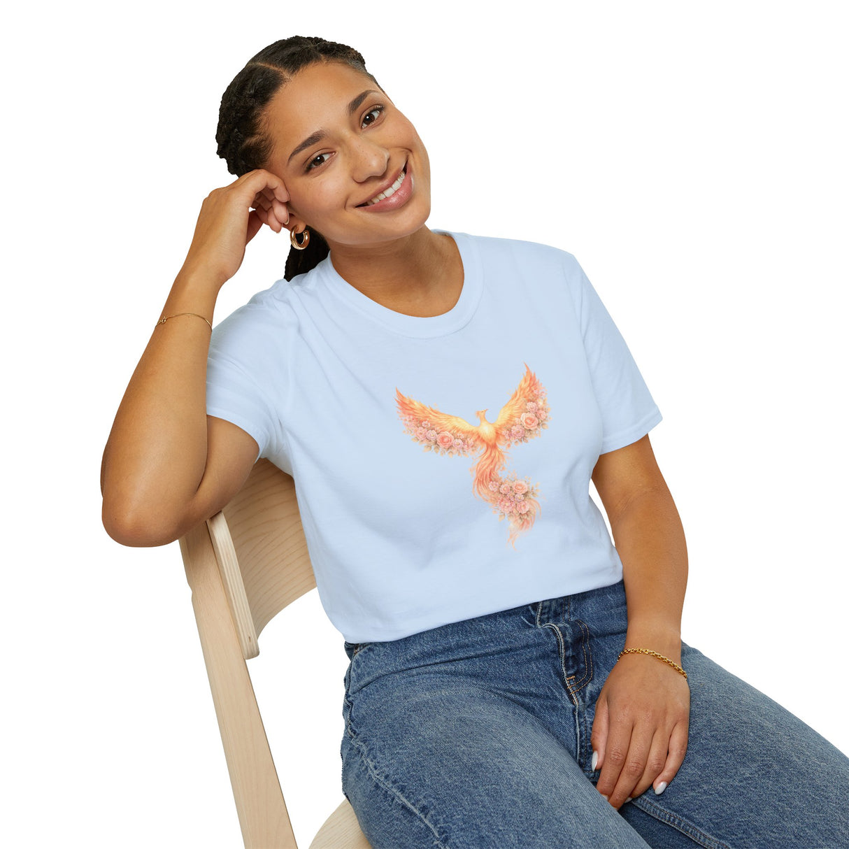 Phoenix Flame T-Shirt — Watercolor Rising Bird Tee
