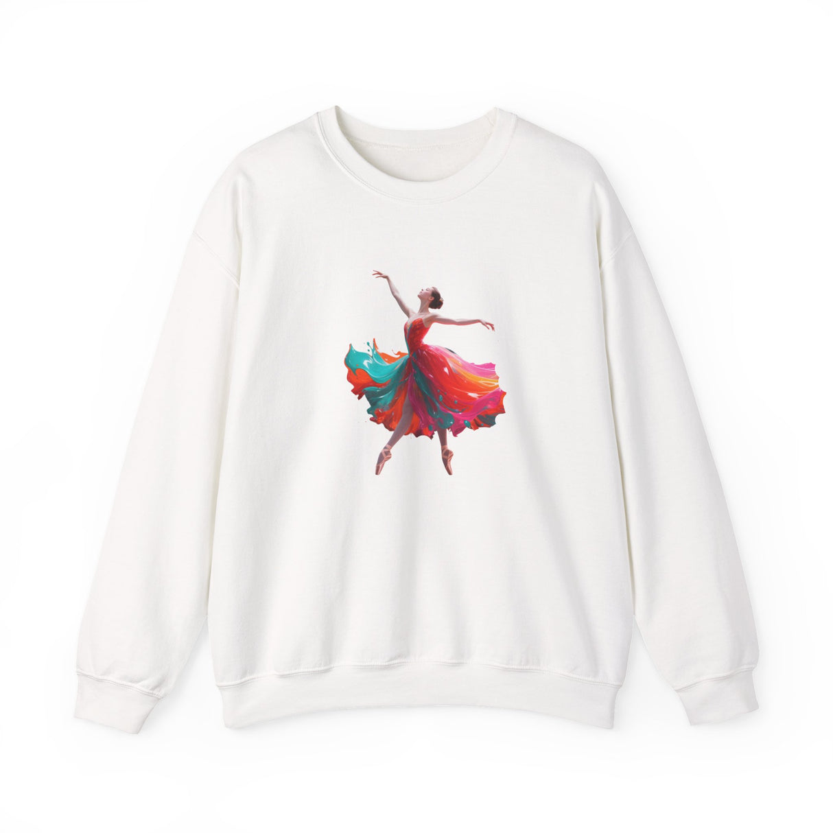 Flat lay arrangement of the Dance Silhouette Crewneck Sweatshirt surrounded by dance shoes.