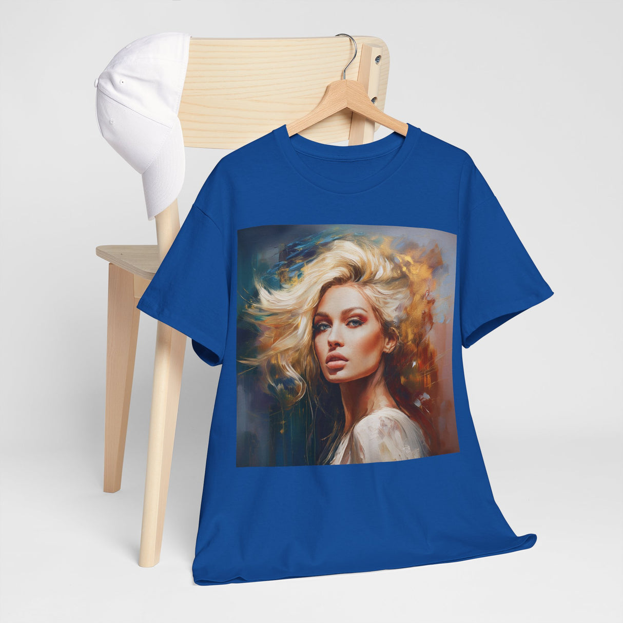 Casual summer outfit featuring the Portrait Art T-Shirt, perfect for warm days.