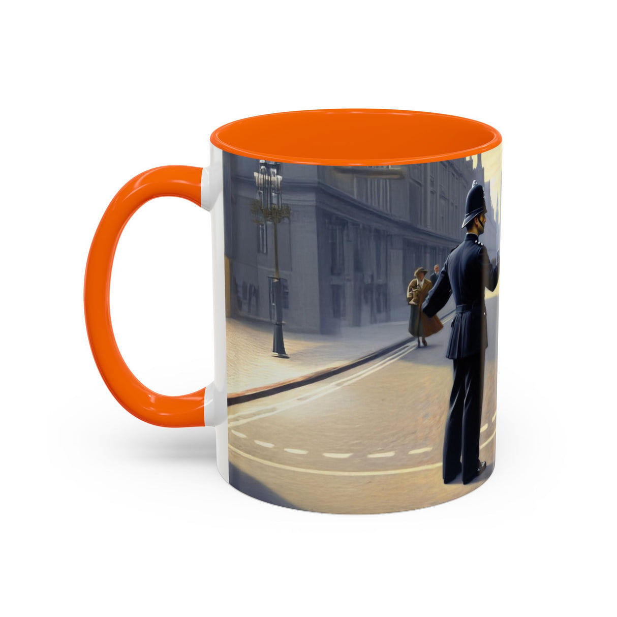 Vintage Glamour Accent Coffee Mug showcasing its vibrant interior, adding color to your day.