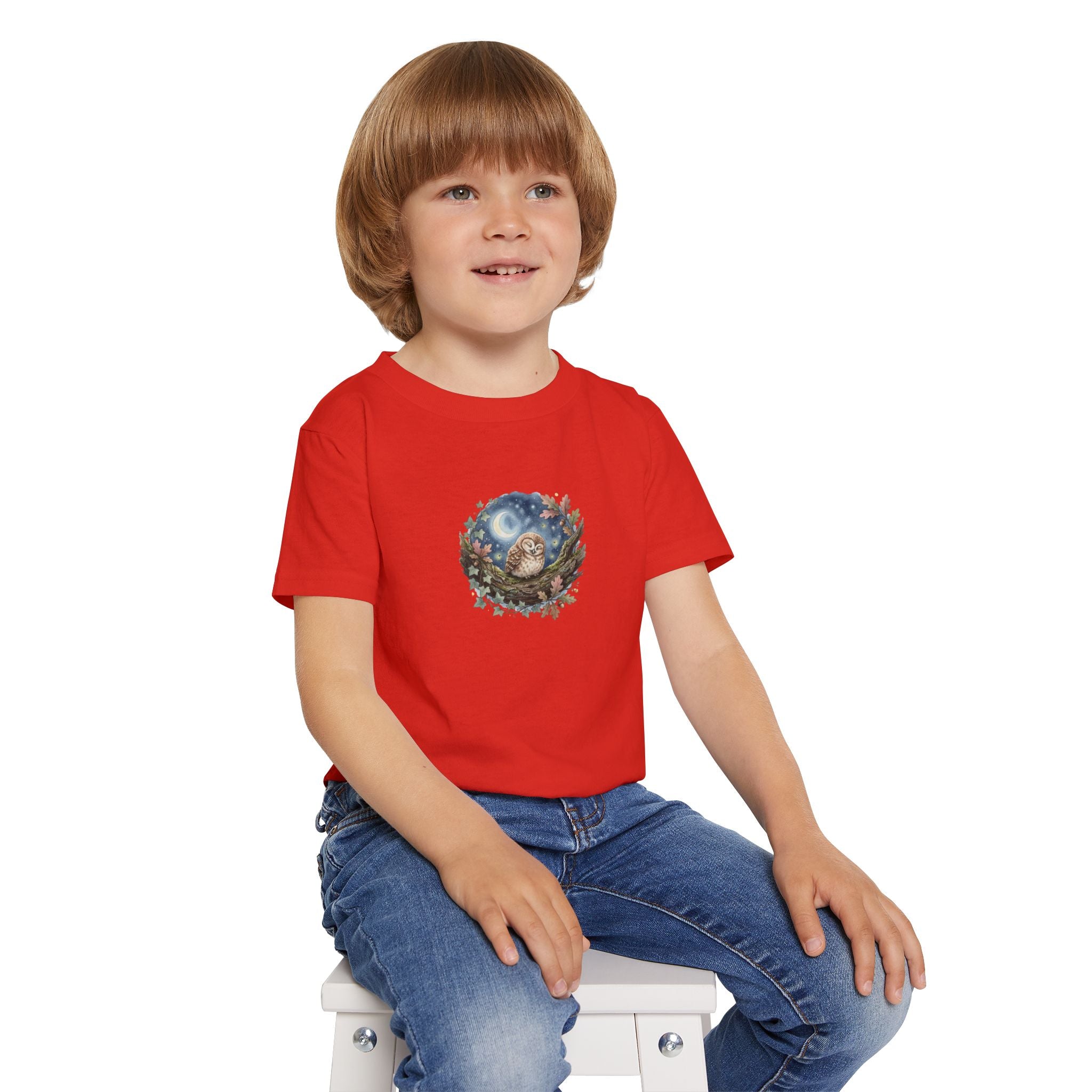 Sleepy Owl Toddler Tee — Woodland Toddler Shirt