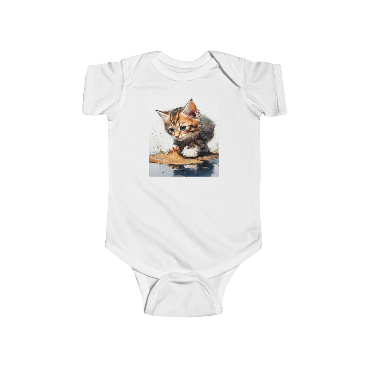 Front view of Cute Kitten Infant Bodysuit for Baby Girls and Boys, perfect for cozy days at home.