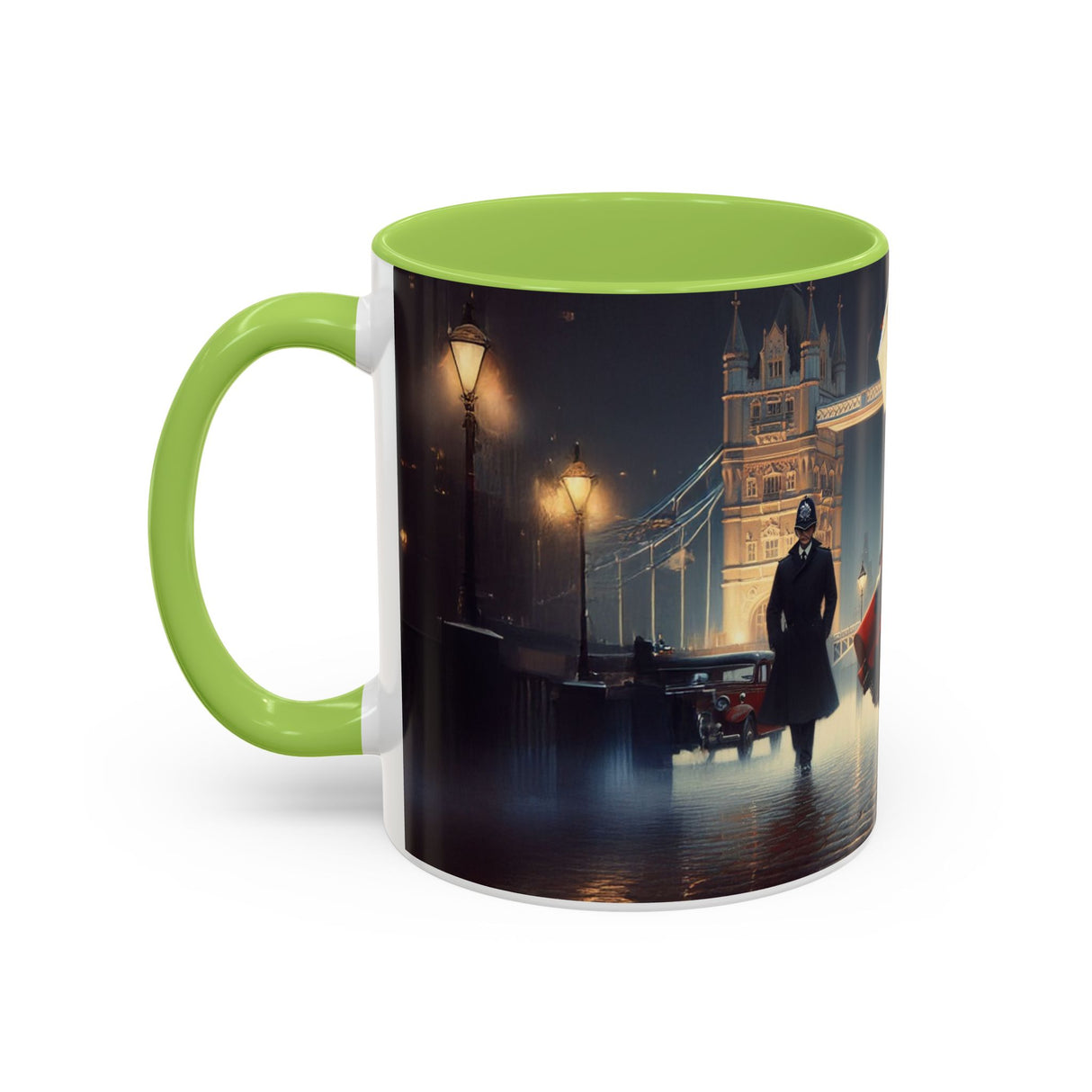 Elegant Red Dress Coffee Mug in a lifestyle shot, illustrating its artistic design and usability.