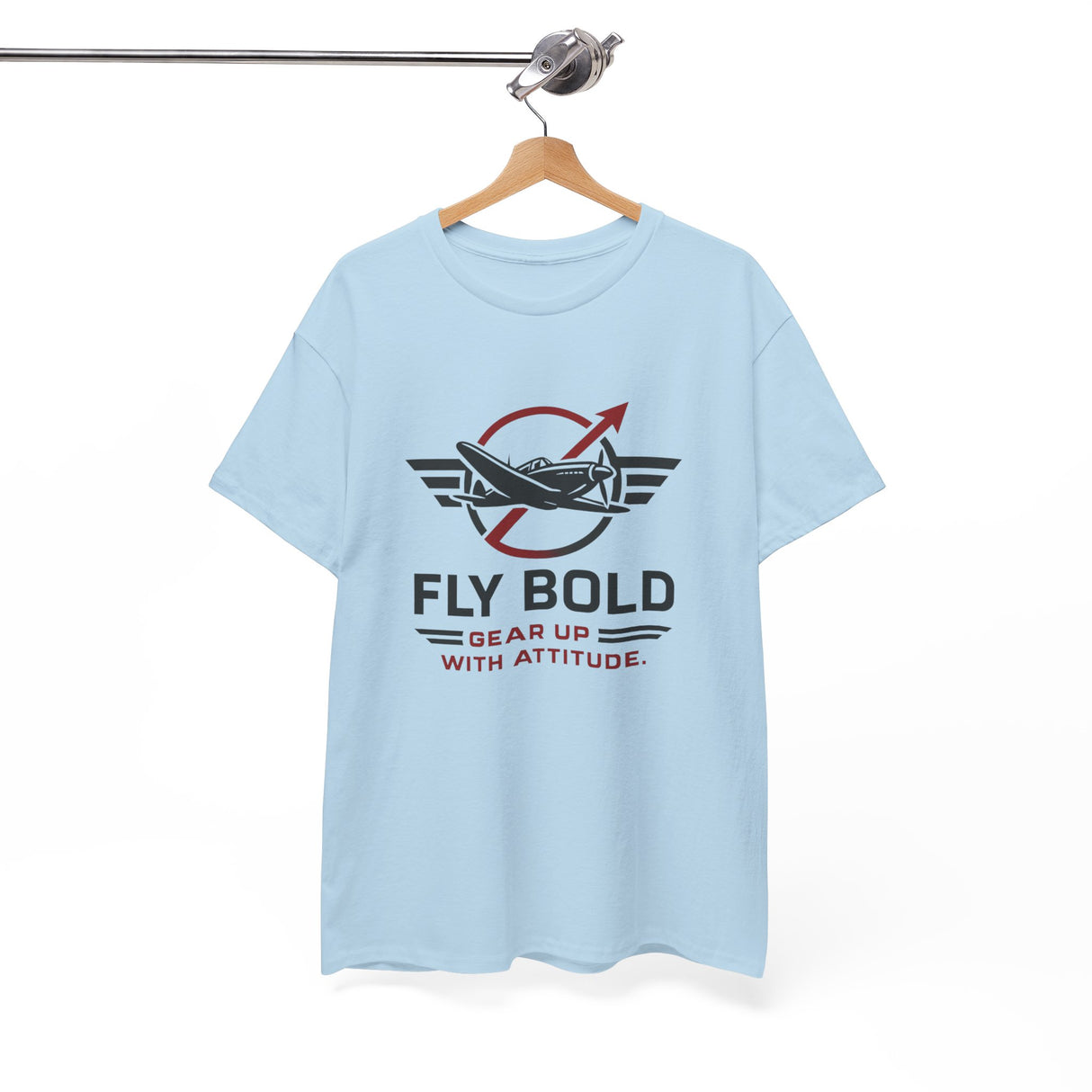 Fly Bold Graphic Tee displayed on a hanger, ready for everyday adventure.