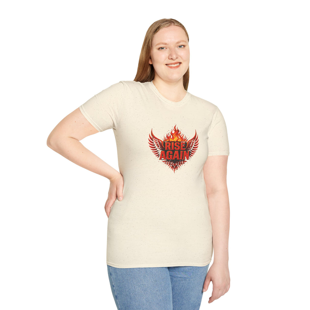 Rise Again Phoenix T-Shirt — Flaming Wings Motivational Tee