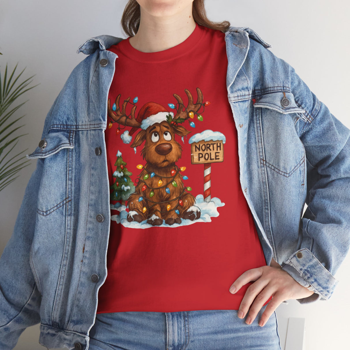 Christmas Reindeer Tee design making a statement at holiday events with its vibrant colors.