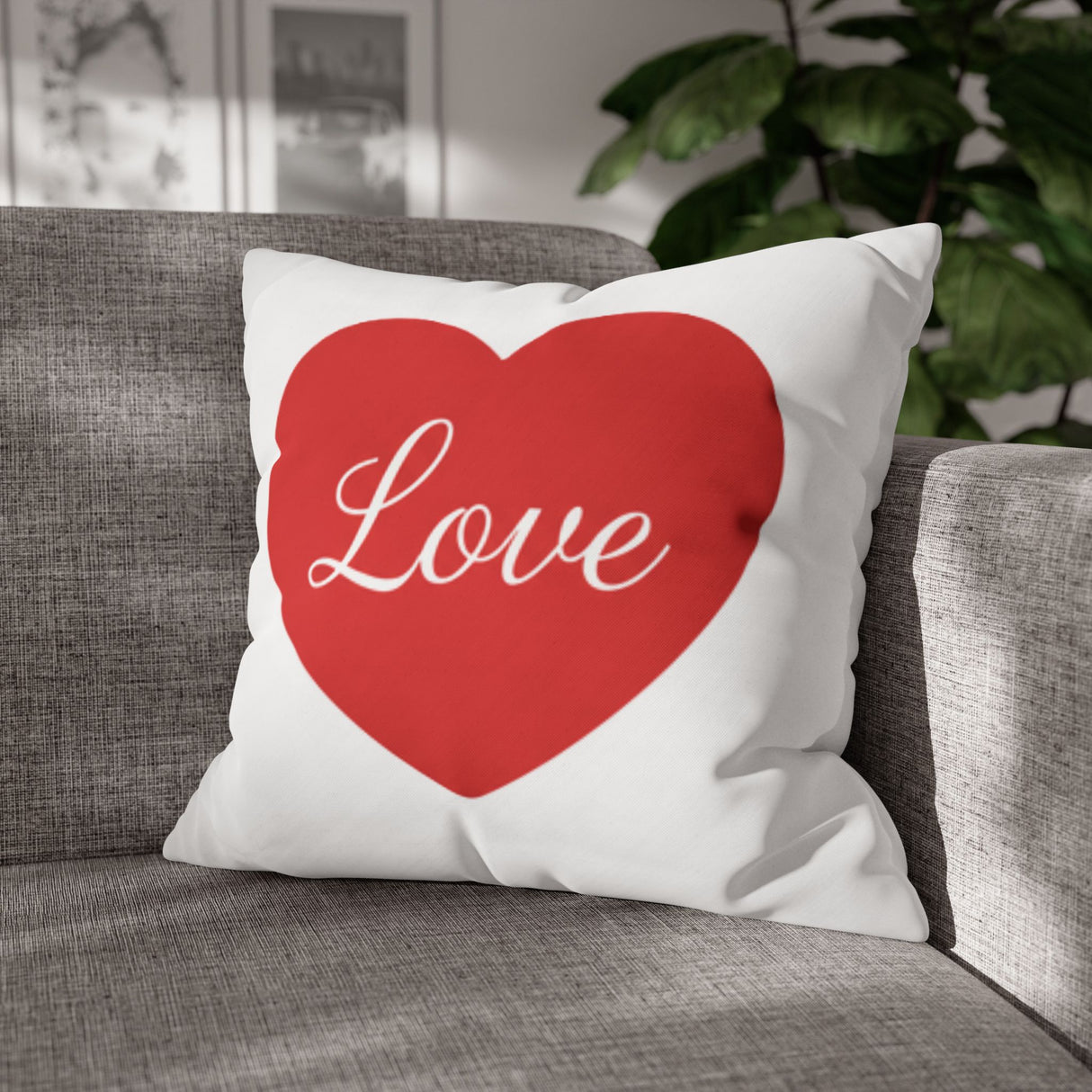 Love Heart Pillowcase — Square Decorative Throw Pillow Cover