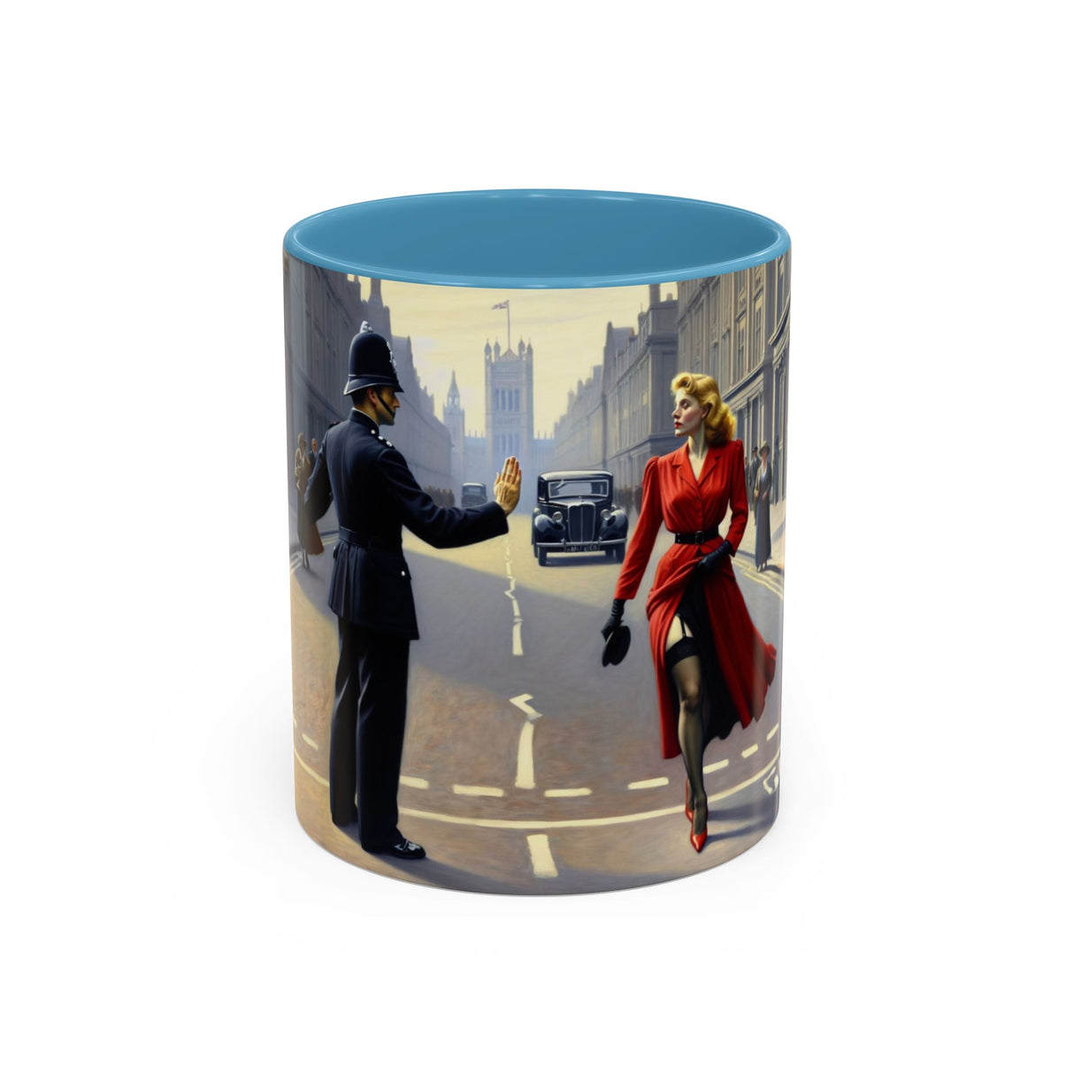 Coffee lovers enjoying their beverages from the Vintage Glamour Accent Coffee Mug at a cozy setting.