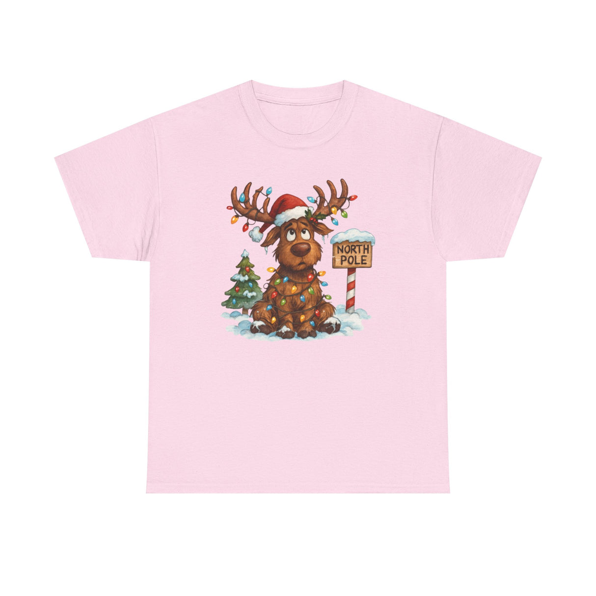 Family photo moment featuring the Christmas Reindeer Tee, adding a festive touch to holiday memories.