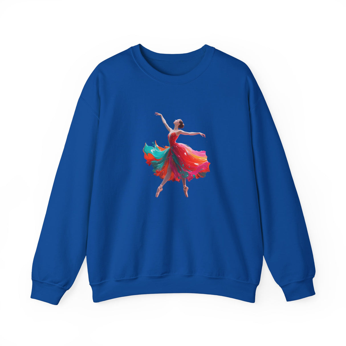 Dance Silhouette Crewneck Sweatshirt with focus on the beautiful colorful graphic and comfy fit.