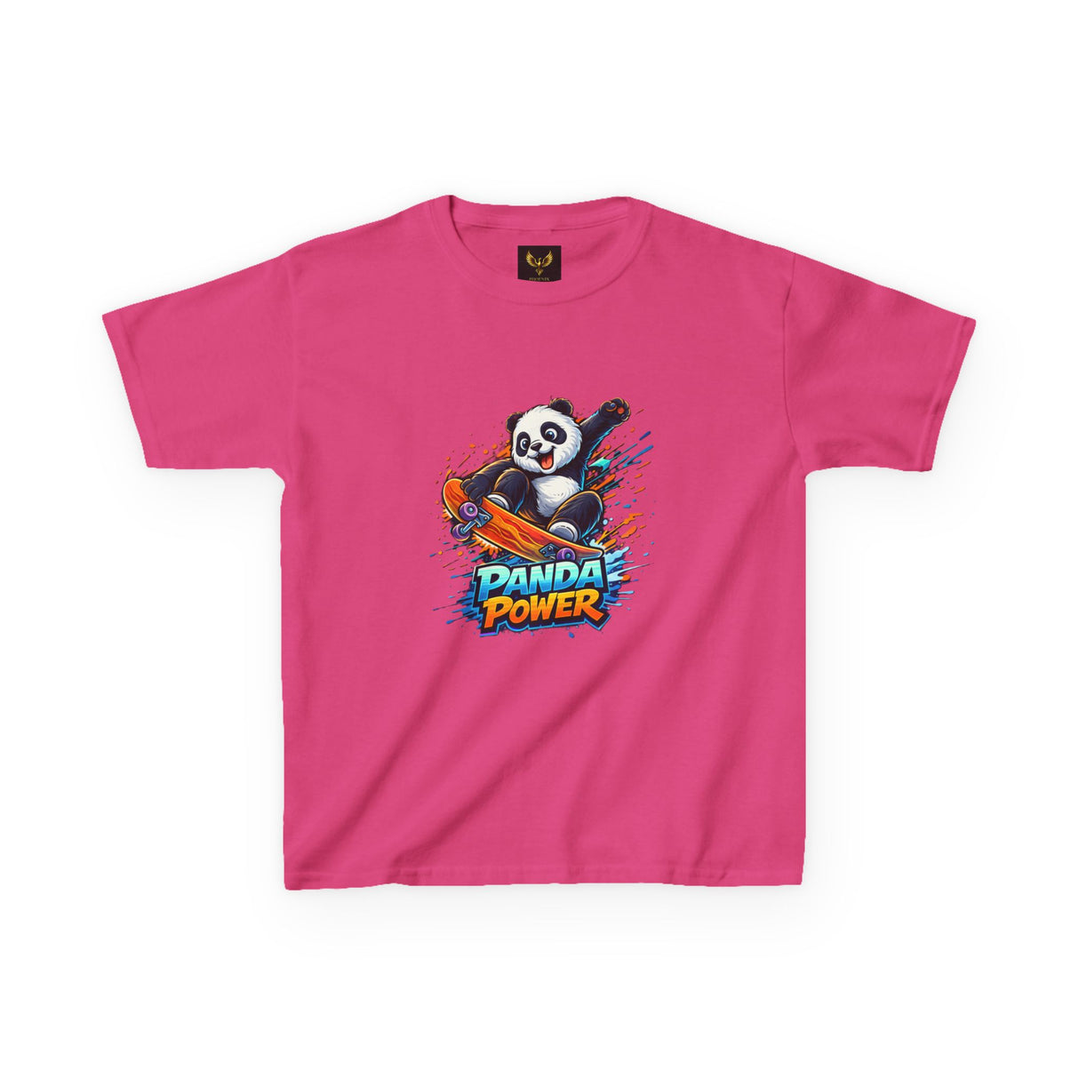 'Panda Power' Cartoon Skateboarding Panda Graphic — Kids Tee
