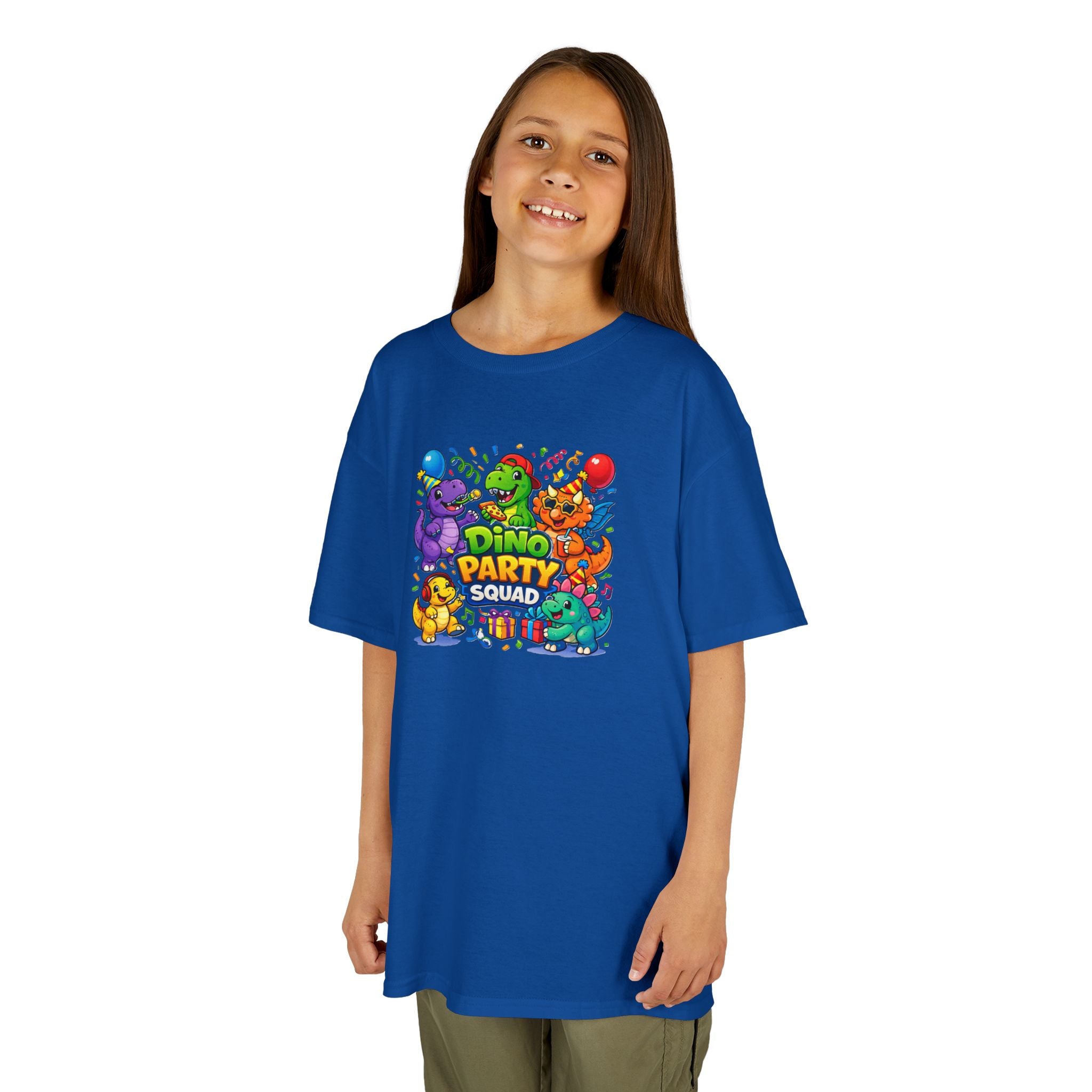 "Dino Party Squad" Colorful Birthday Dino Tee Kids — T-Shirt