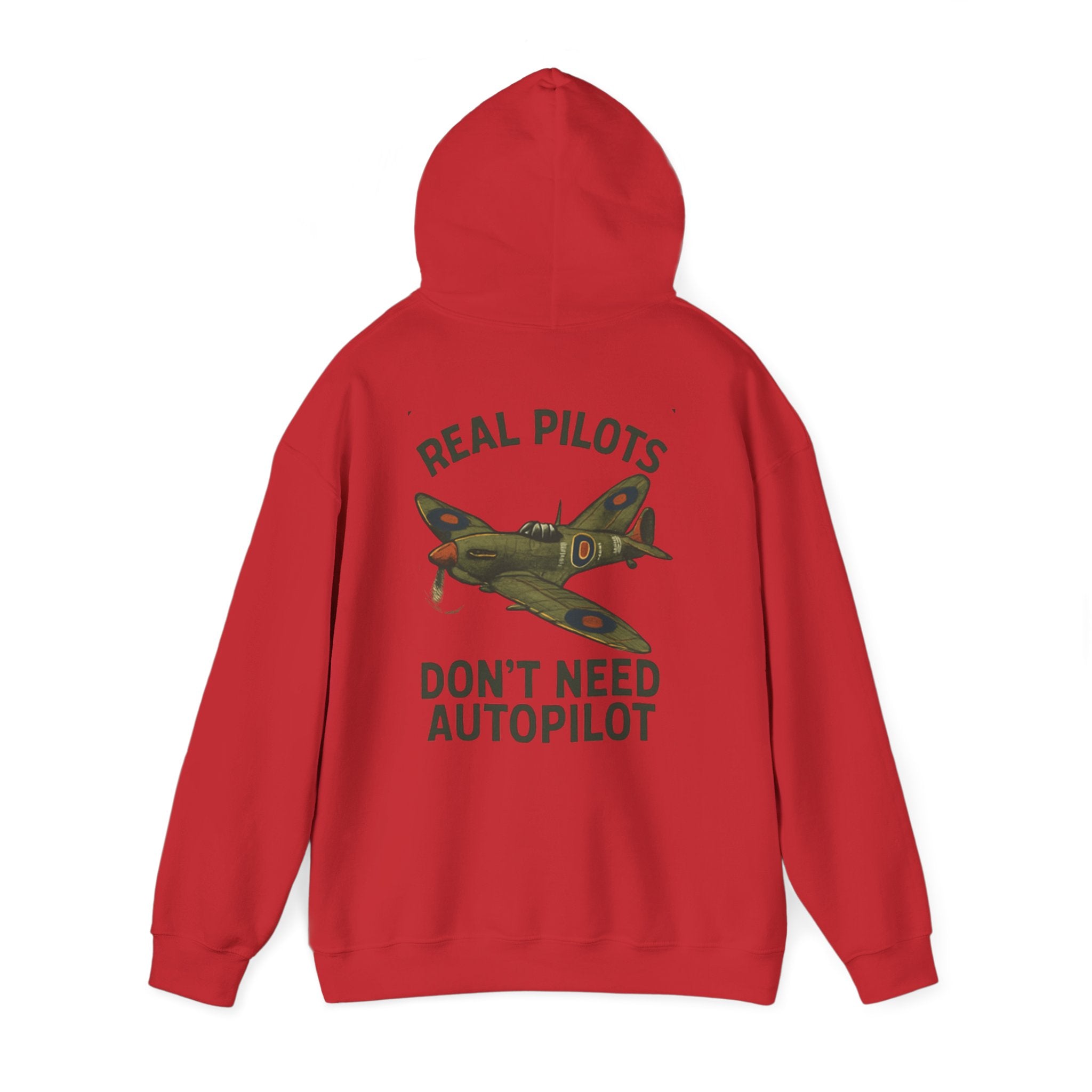 Close-up of the vintage-style typography on the Pilot Hoodie – &