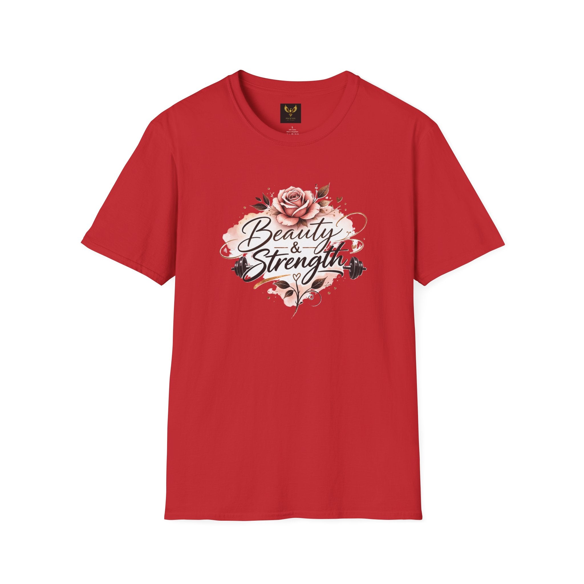 Beauty & Strength Floral Inspirational Motivational T-Shirt
