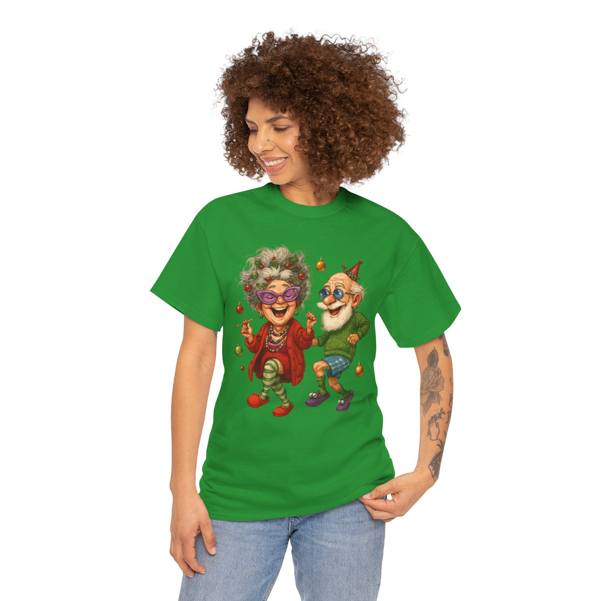 Colorful and playful Dancing Seniors Illustration T‑Shirt perfect for celebrating life's small moments.