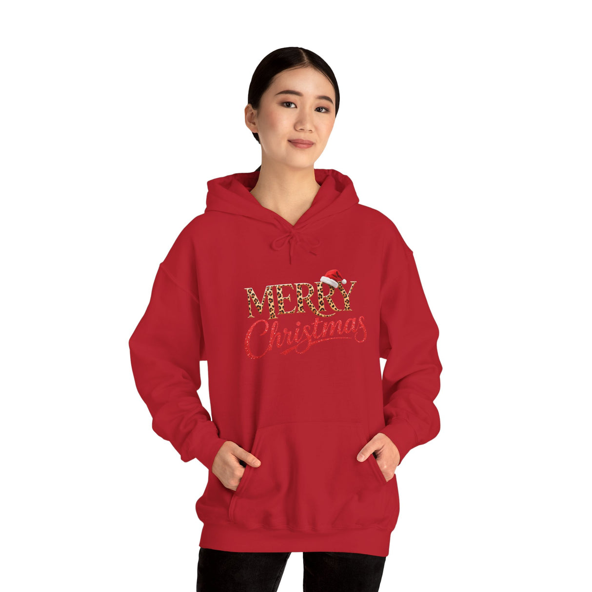 Back view of the Merry Christmas Hoodie showcasing the quality fabric.