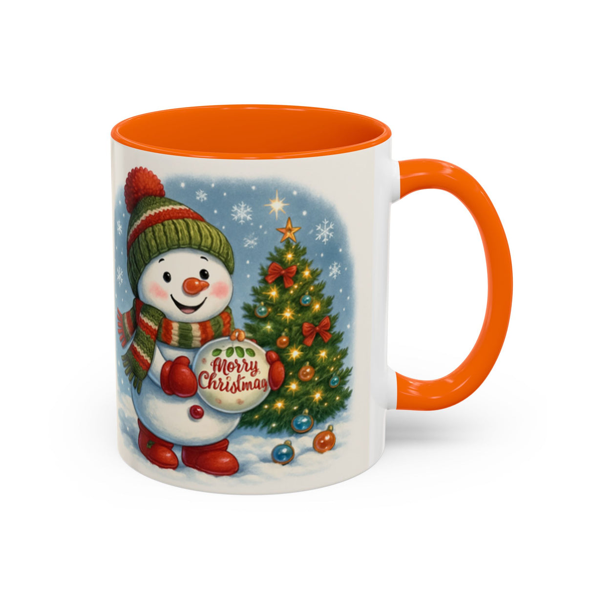 Family enjoying beverages from the Christmas Snowman Coffee Mug, showcasing holiday warmth and joy.