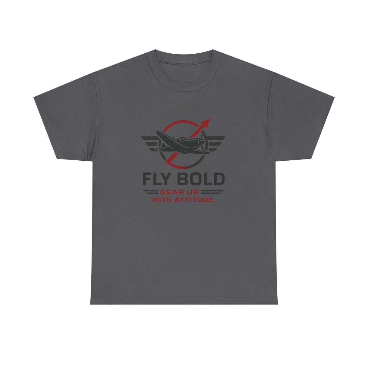 Side view of the Fly Bold Graphic Tee, highlighting its ribbed knit collar.