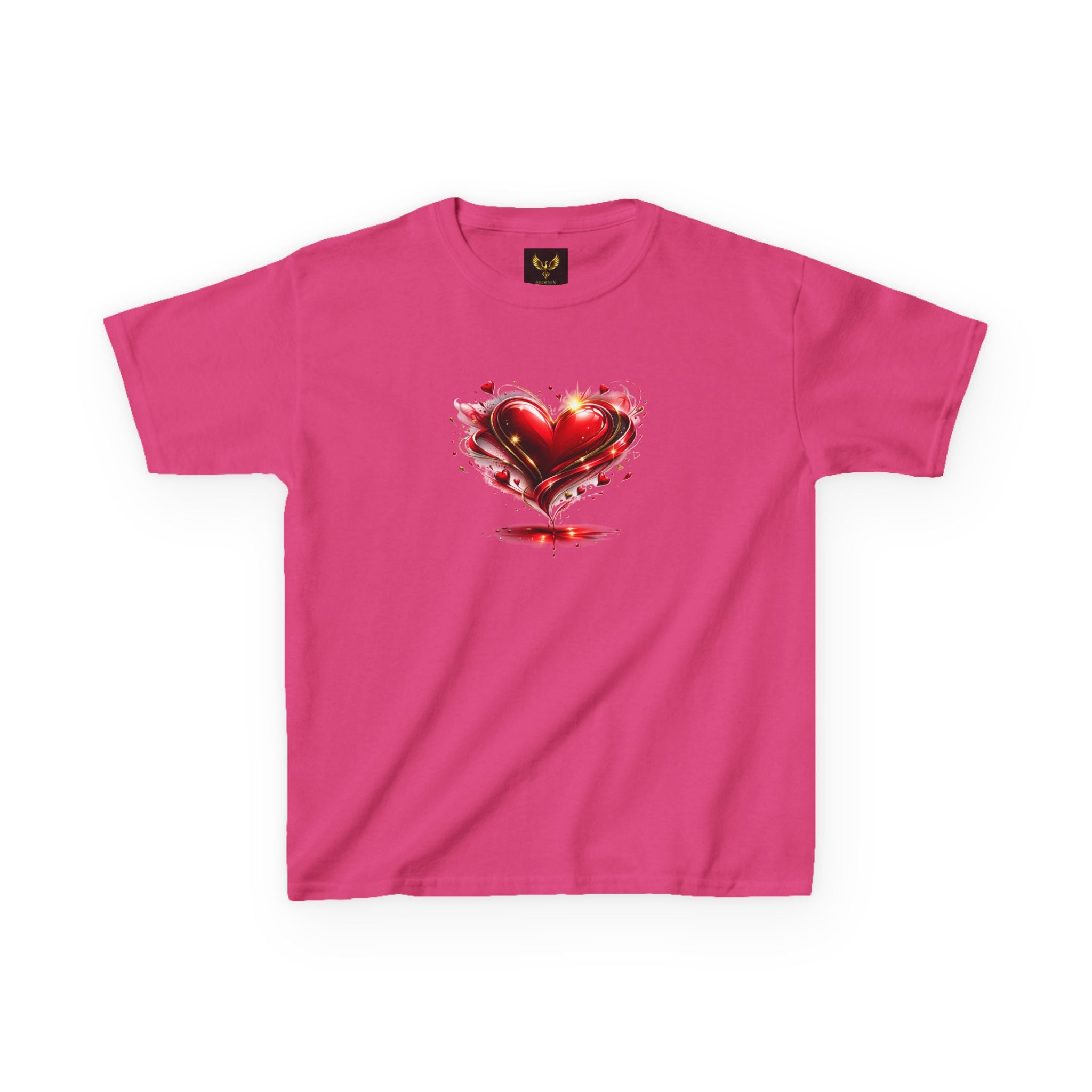Red Heart Splash Graphic Tee — Kids T‑Shirt