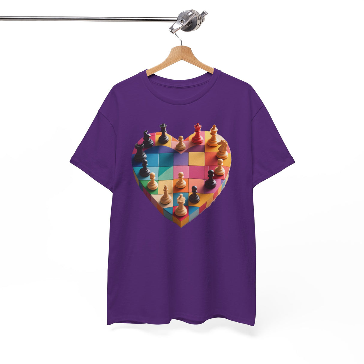 Diverse group enjoying a chess game while wearing the Chess Heart T‑Shirt.