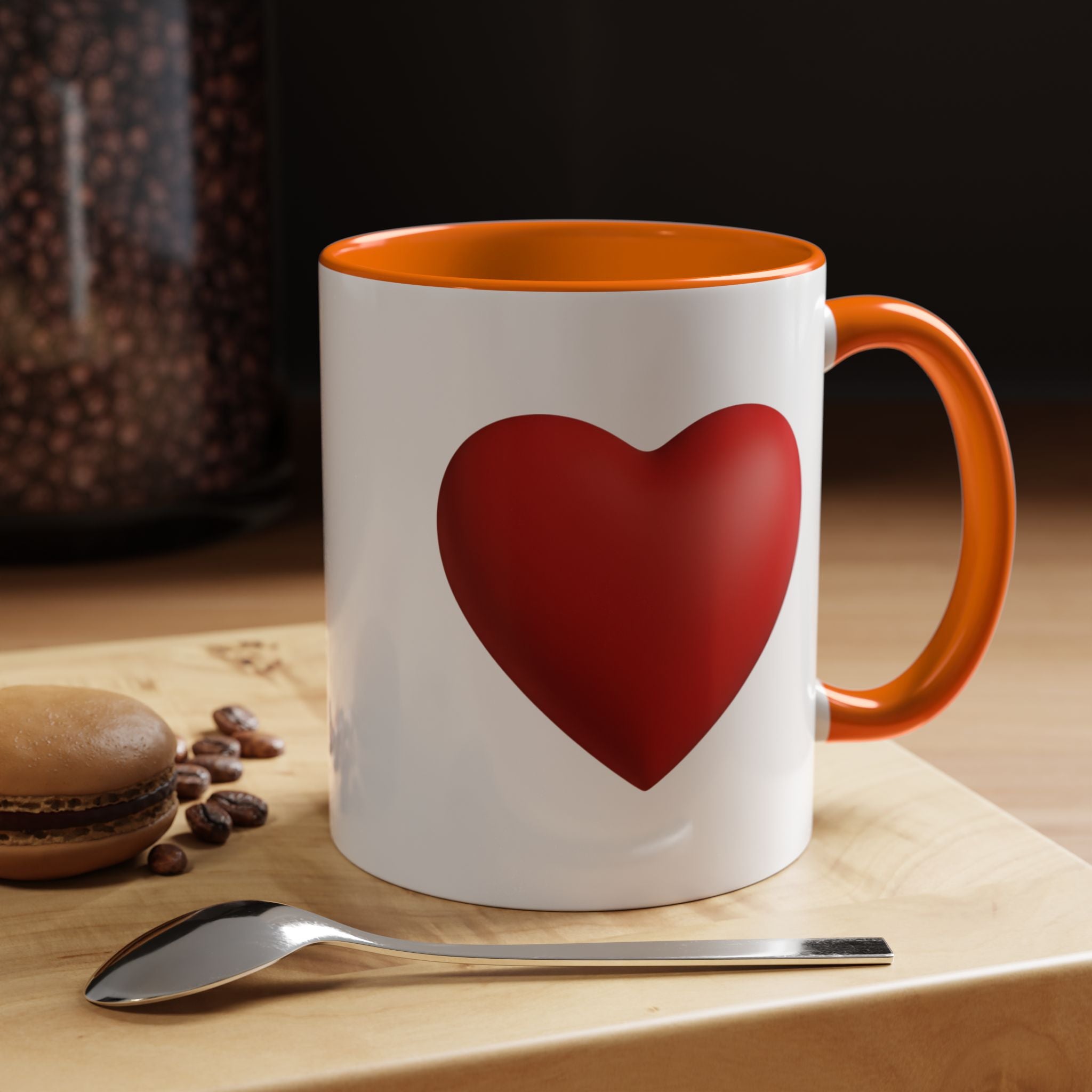 Heart Accent Coffee Mug – Red Heart Design (11oz)