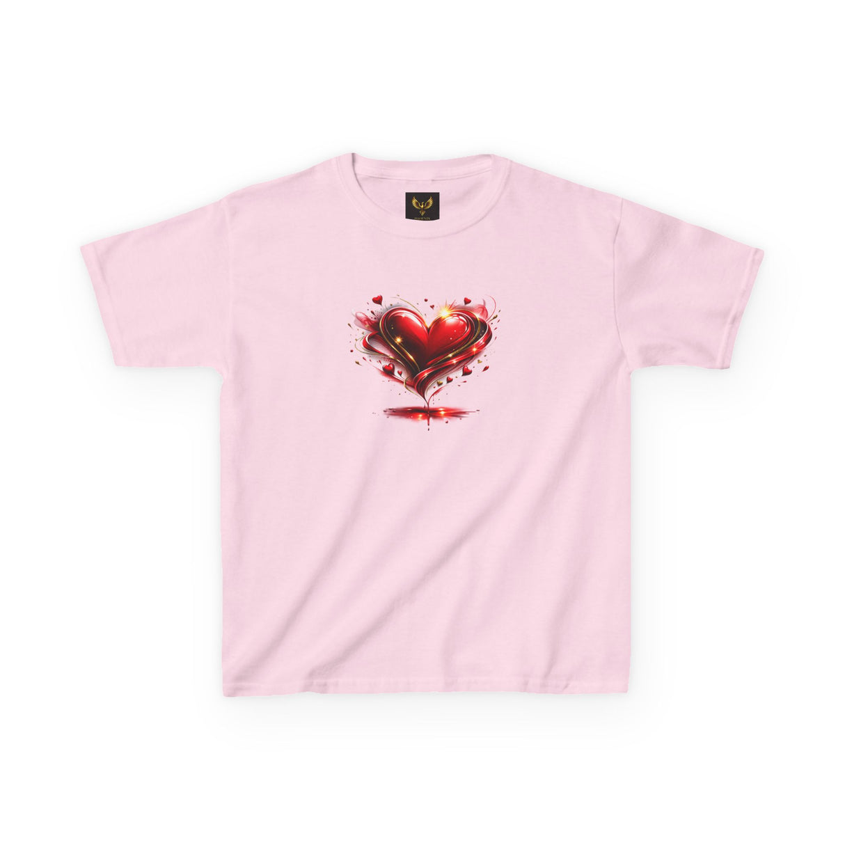 Red Heart Splash Graphic Tee — Kids T‑Shirt