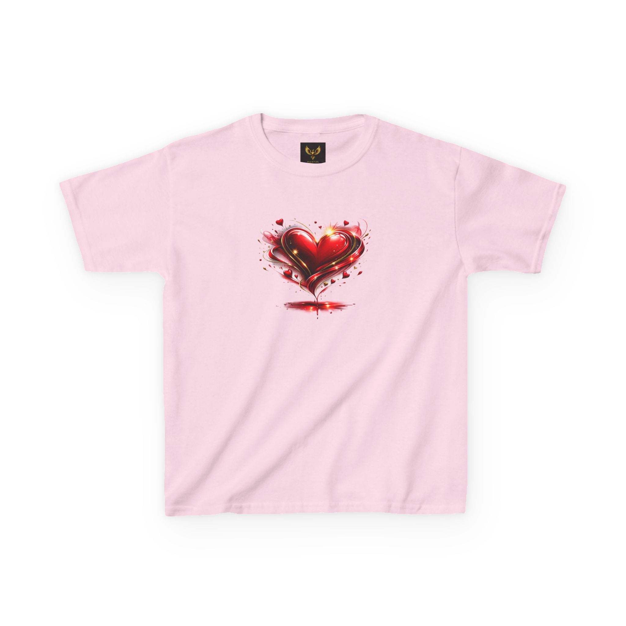 Red Heart Splash Graphic Tee — Kids T‑Shirt