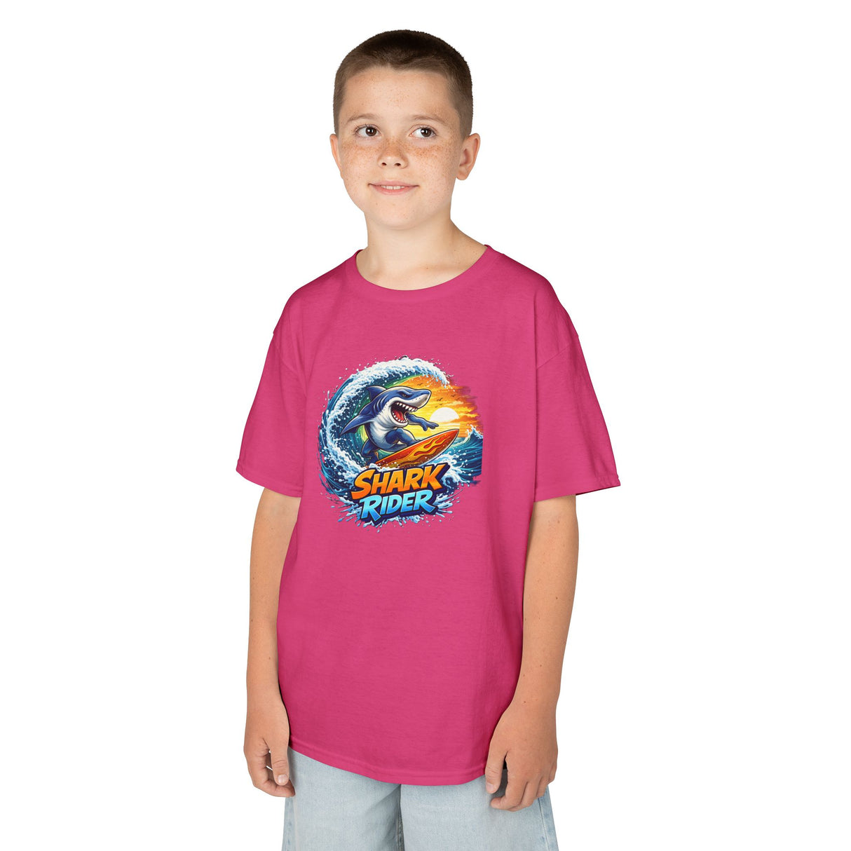 "Shark Rider" Surfing Shark Graphic — Kids Tee