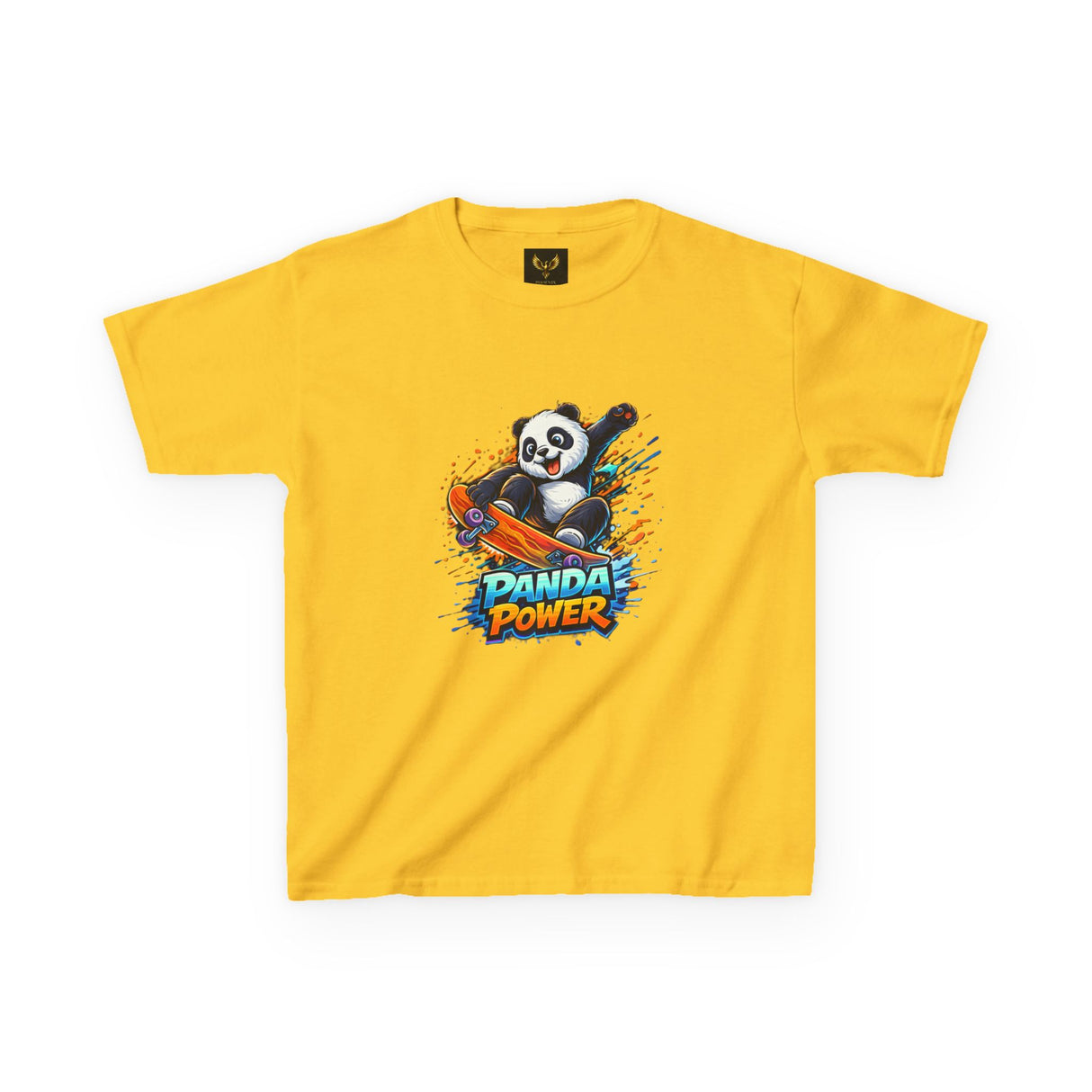 'Panda Power' Cartoon Skateboarding Panda Graphic — Kids Tee