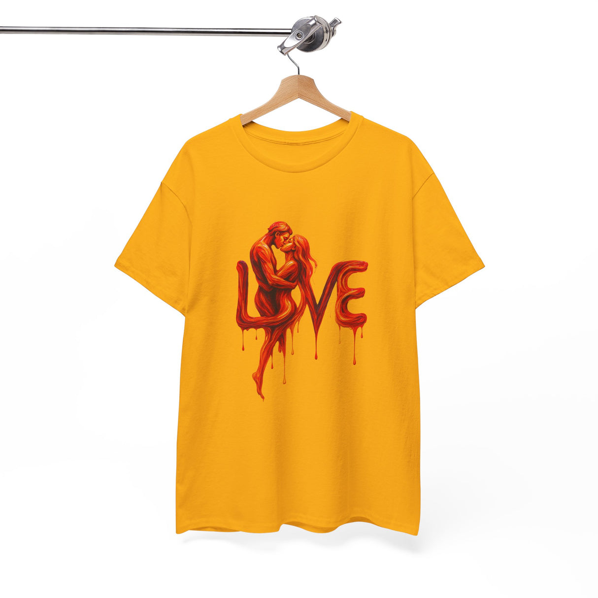 Display of Love Silhouette T-Shirt - Romantic Dripping Heart Design among other clothing items.