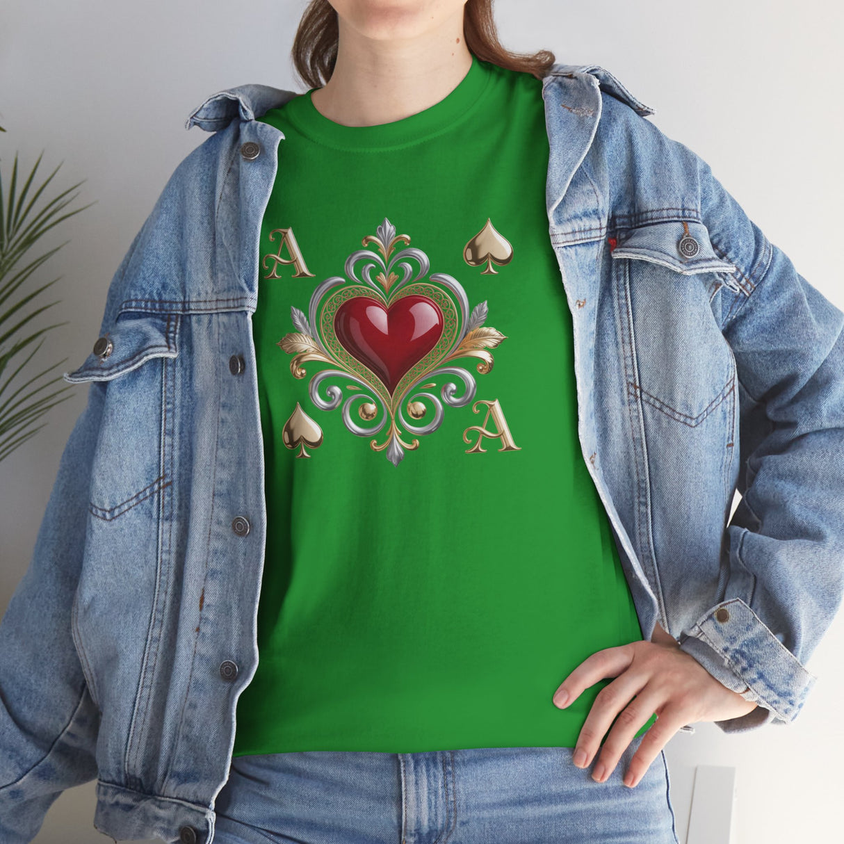 Ace of Hearts T-Shirt displayed in different colors, illustrating its versatile appeal for various styles.