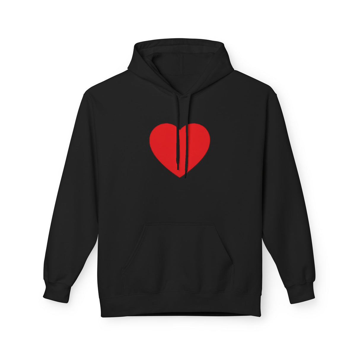 Heart Split Hoodie — Minimal Red Broken Heart Pullover