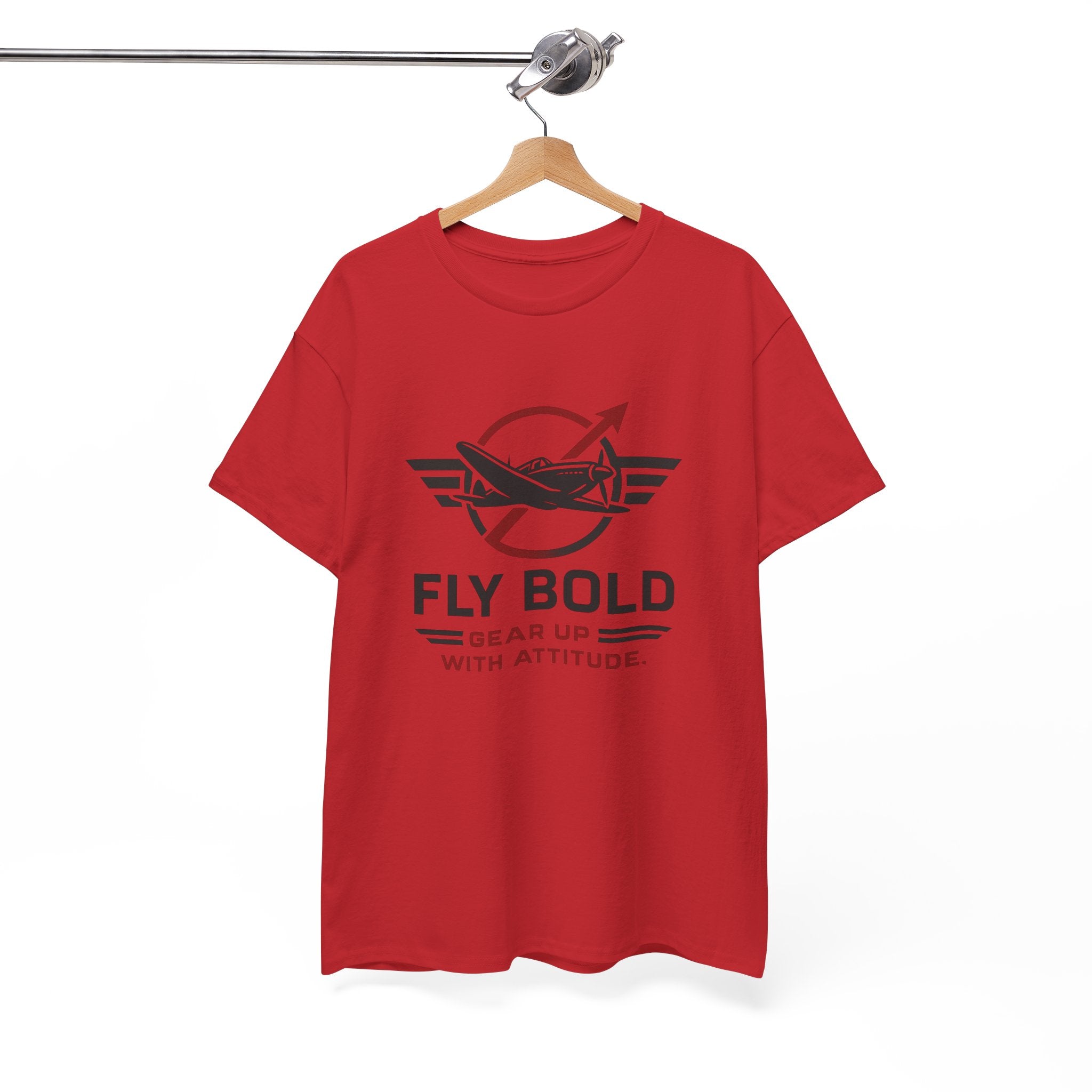 Group of friends in Fly Bold Graphic Tees enjoying an aviation event together.