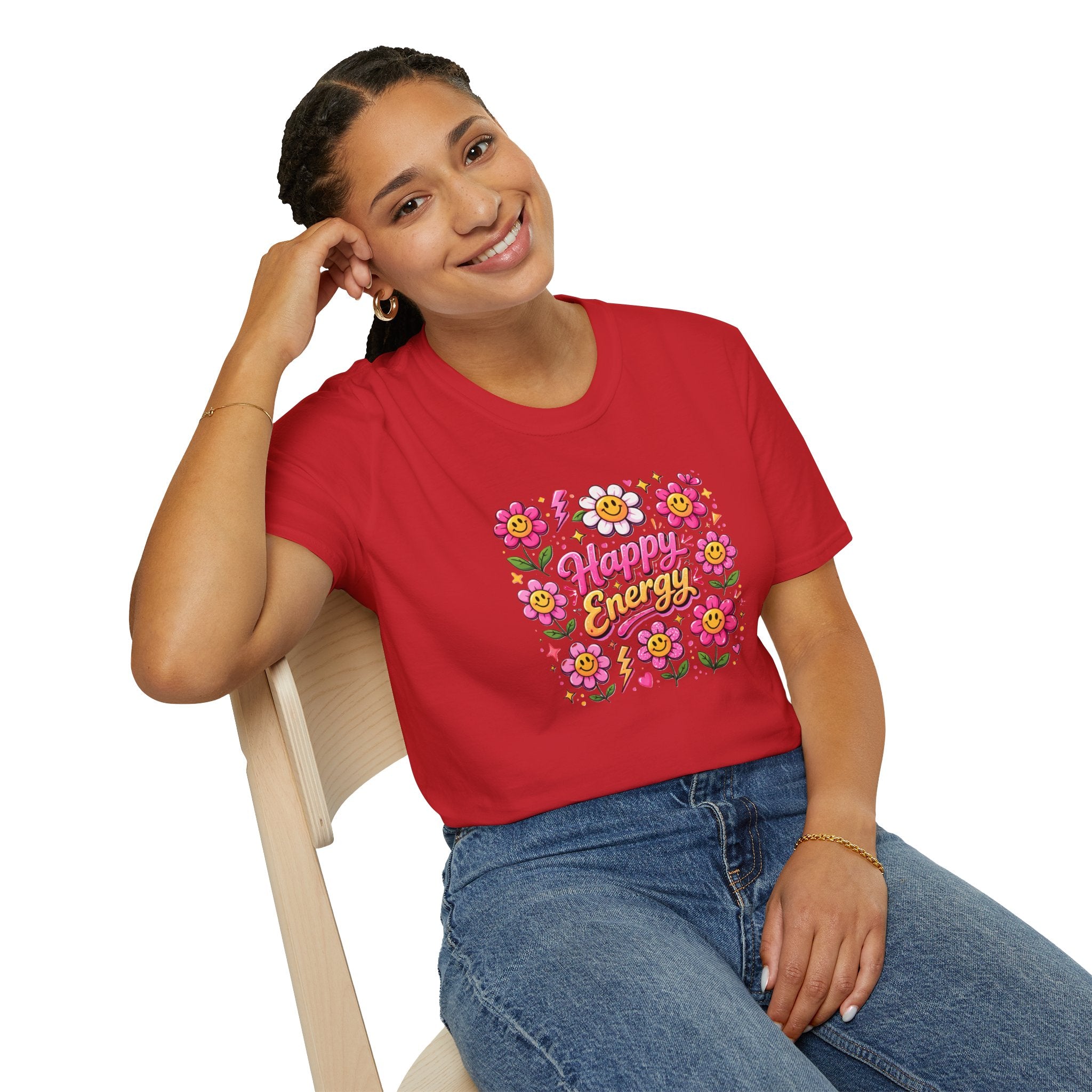 Happy Earth Floral Graphic T-Shirt day graphic design close up