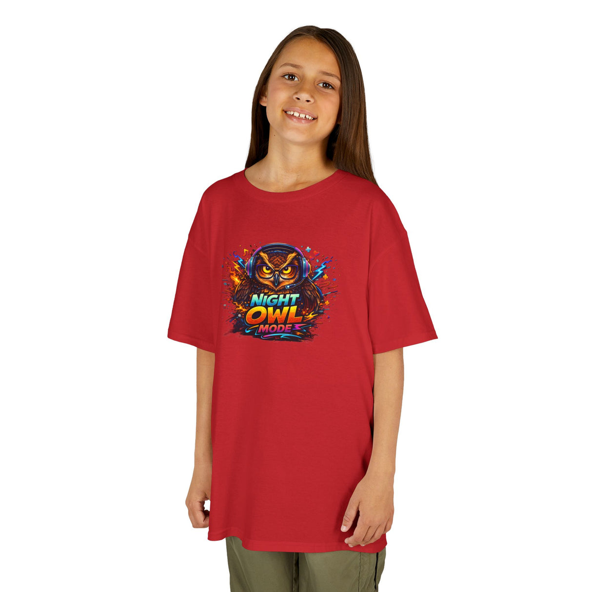 'Night Owl' Colorful Gamer Owl Graphic — Kids Tee