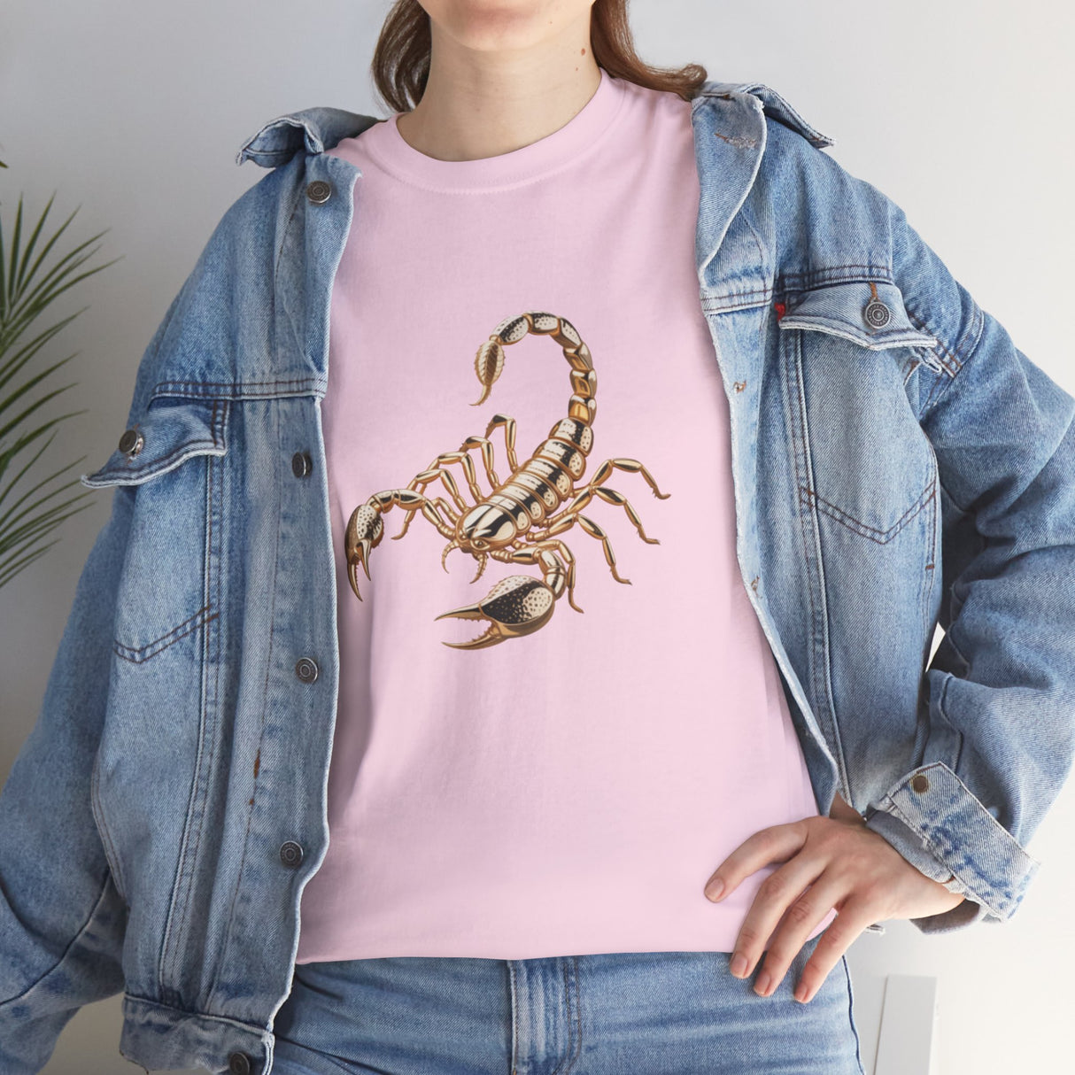 A joyful moment captured wearing the Scorpion Graphic Tee — Desert Scorpion Illustration T-Shirt at a beach.
