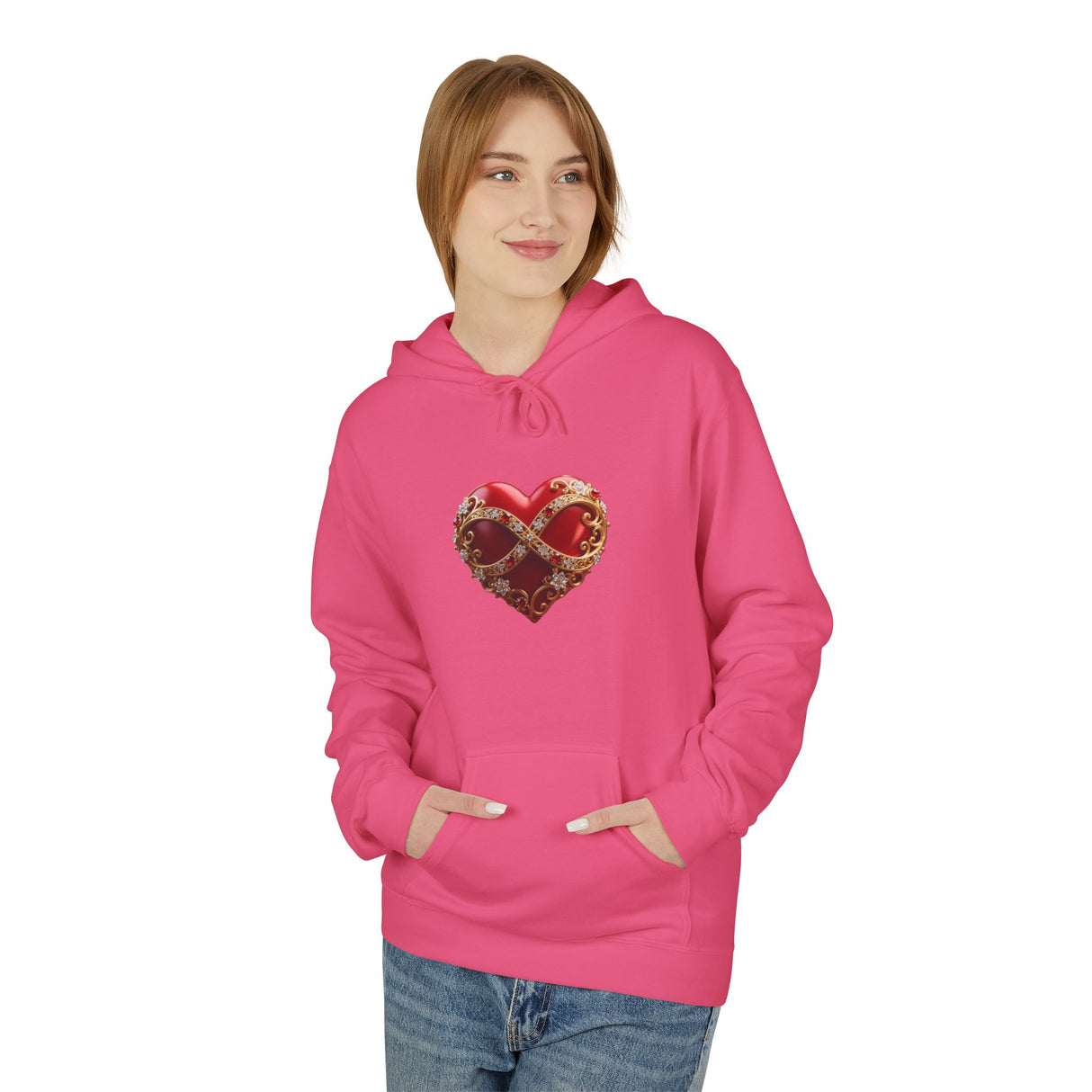 Rose Heart Hoodie — Vintage Floral Heart Graphic Pullover