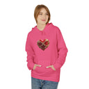 Rose Heart Hoodie — Vintage Floral Heart Graphic Pullover