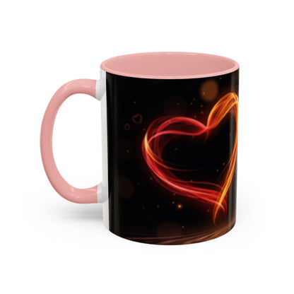 Neon Heart Accent Coffee Mug – Romantic Glow 11/15oz US