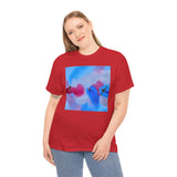 Artistic representation of the Aerial Smoke Display Tee — Blue & Pink Airshow Pilots T-Shirt with colorful smoke trail graphic.
