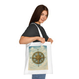 Stylish Vintage Compass Cotton Tote Bag perfect for daily use or as a thoughtful gift.