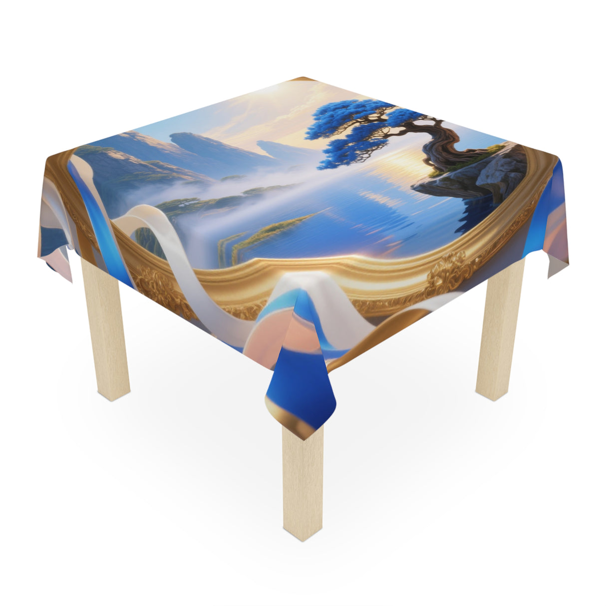 Detail view of the lightweight polyester fabric of the Classic All-Purpose Dining Table Cover.