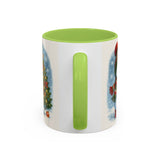 Christmas Snowman Coffee Mug next to a warm fireplace setting, adding warmth and nostalgia to the holidays.