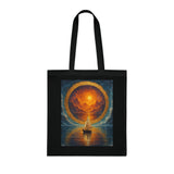 Sailboat Sunset Tote Bag – Showcasing the tote in a beautiful interior setting, complementing the artistic ocean theme.